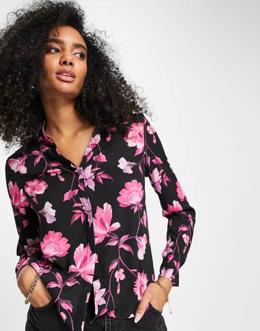 Ted Baker - Jiina - Overhemd met rabarberprint in zwart