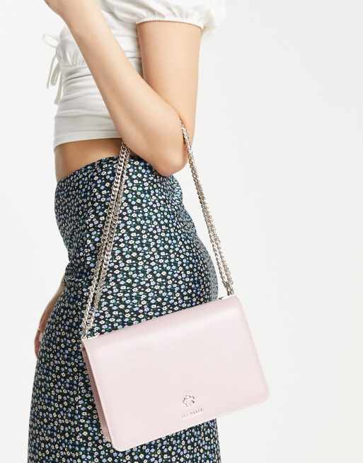 Ted baker jessi pale pink concertina leather shoulder bag sale