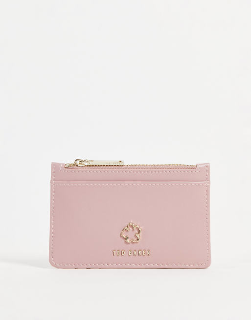 Ted Baker - Jorjio - Kaarthouder met bloem en ritssluiting in oudroze