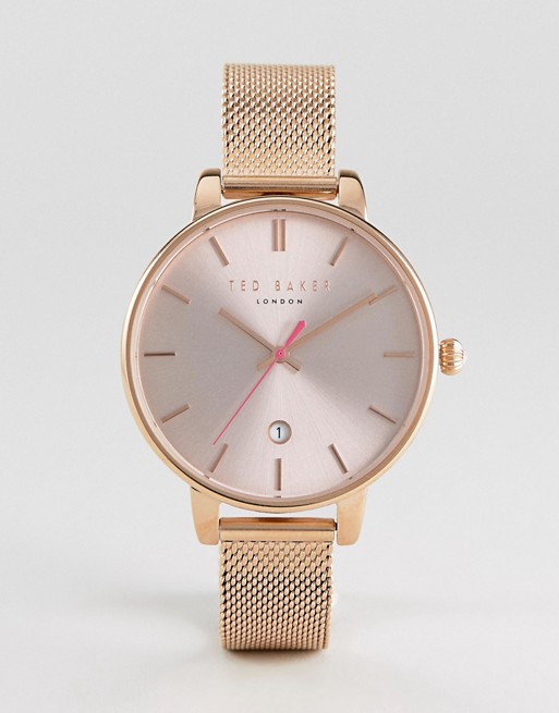 Ted Baker Kate mesh watch in rose gold