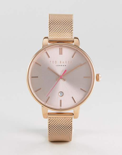 Ted Baker Kate mesh watch in rose gold