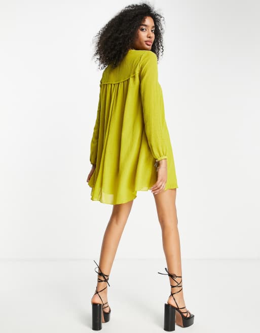 Ted Baker – Kaynie – Gul, plisserad miniklänning, 2 av 4