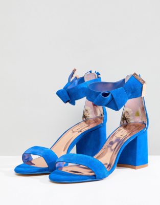 Cobalt blue sandals low clearance heel