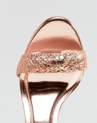 ted baker kerrias rose gold leather block heeled sandal