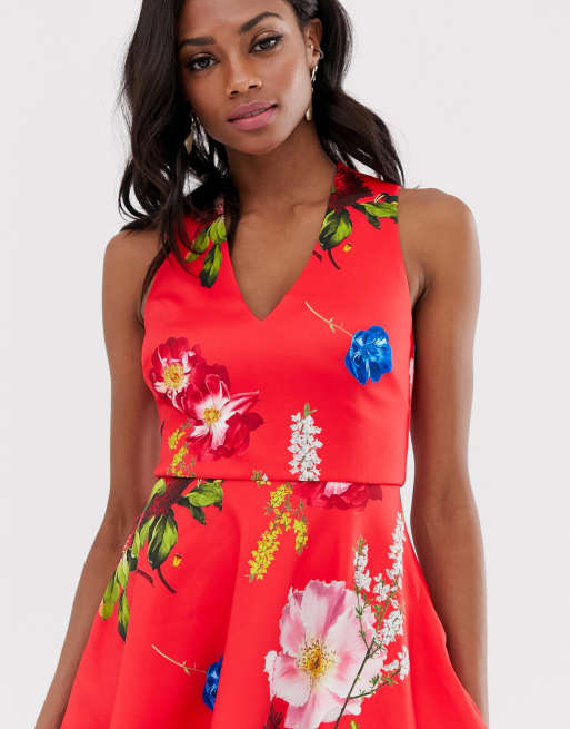 Berry skater cheap dress