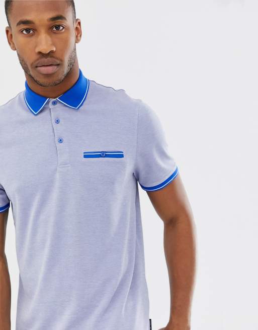 Ted Baker - Koszulka polo z kontrastującym kołnierzykiem