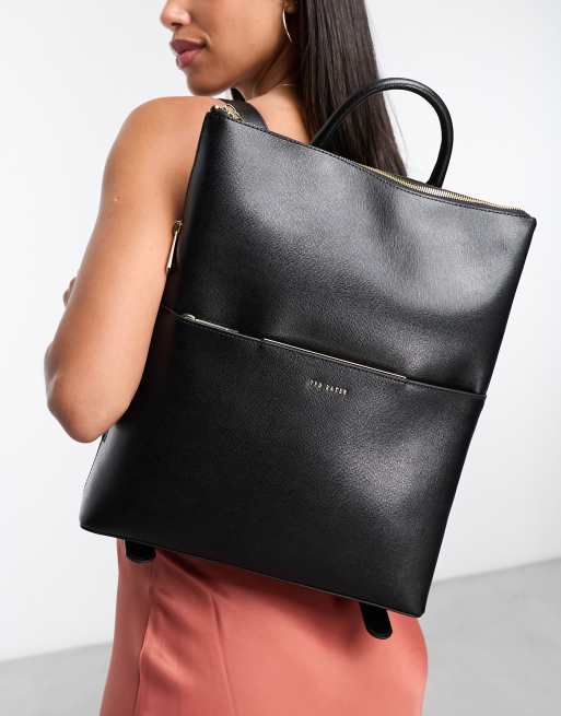 Ted Baker Saffiano Bar Detail Tote Bag in Black