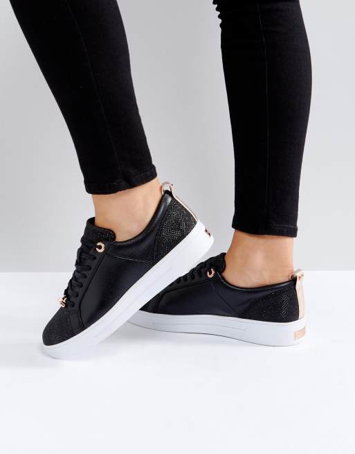 Ted Baker Kulei Black Sparkling Sneakers ASOS