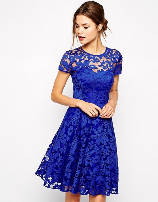 Ted Baker | Ted Baker Lace Dress with Sheer Floral Overlay