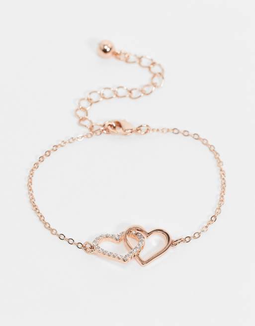 Ted Baker - Larsae - Bracciale con cuori intrecciati con strass colore oro rosa