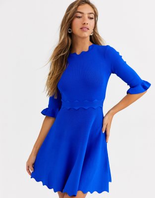 ted baker scallop skater dress