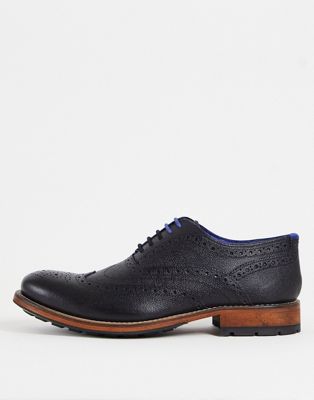 Ted Baker leather brogue shoes in black