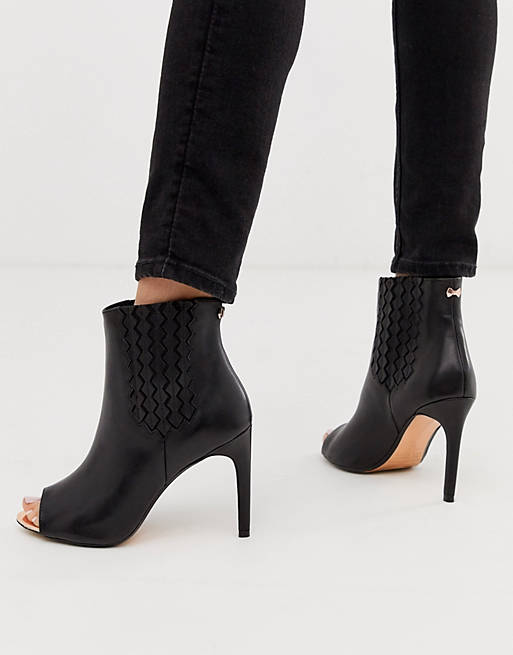 Ted baker leather peep toe boots