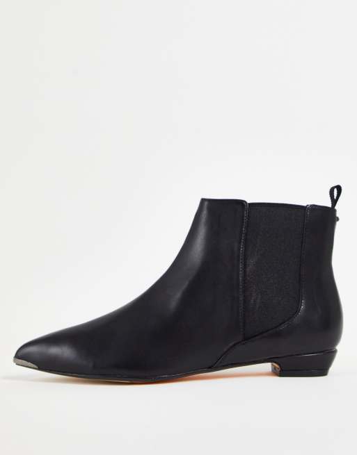 Ted Baker leather pointed toe boot in black | ASOS