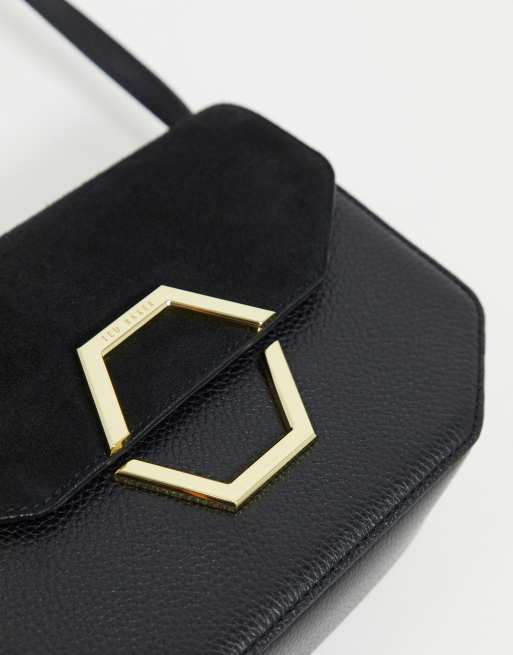 Ted Baker lenah hexagon detail leather crossbody bag