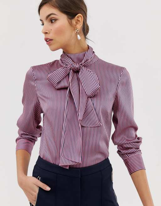 Ted Baker Leynta pussybow striped blouse | ASOS