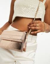 Ted Baker Gold Niasini Bow Detail Metallic Xbody Bag