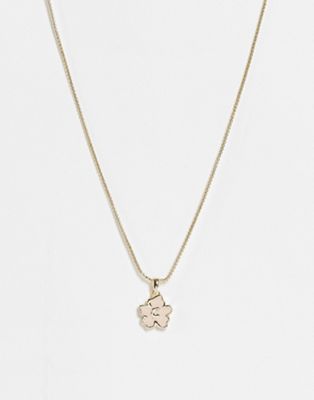 Ted Baker Lilea necklace with enamel flower pendant in gold
