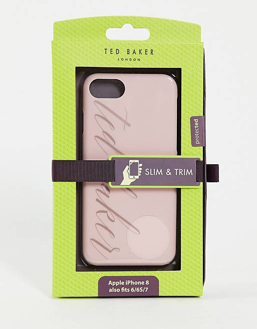 Ted Baker iPhone 6/6S/7 logo clip case in light pink