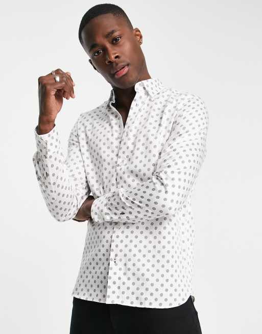 ted baker ls geo print shirt
