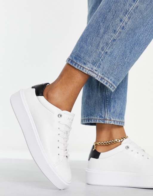 Ted Baker Lorena platform trainers in white | ASOS