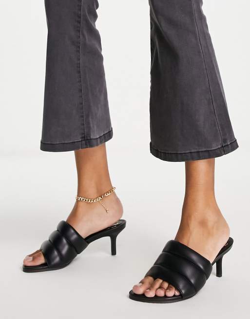 Ted Baker Lyna padded heeled mule sandal in black