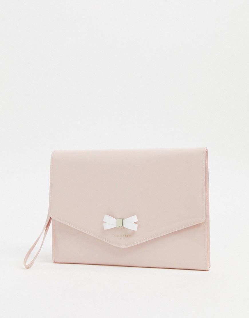 Ted Baker - Lyserød kuverttaske med sløjfedetalje-Pink