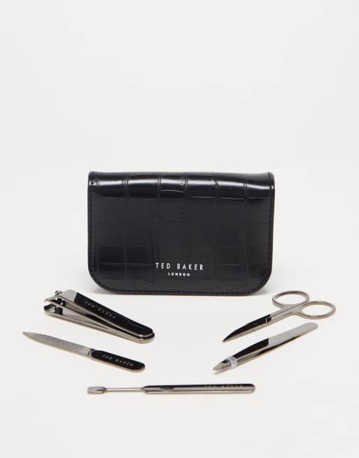 Ted Baker - Manicure set met krokodillenmotief in zwart