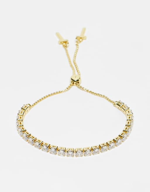 Ted Baker Melrah adjustable bracelet in gold with crystal gems 