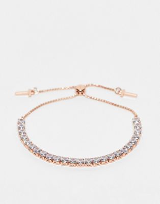 Ted Baker Melrah adjustable bracelet in rose gold with crystal gems