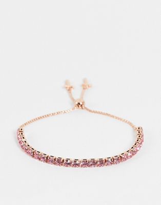 Ted Baker Melrah icon crystal slider bracelet with light pink crystal