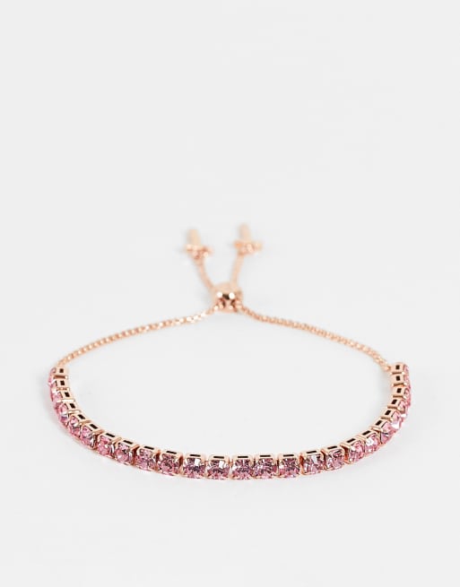 Ted Baker Melrah icon crystal slider bracelet with light pink