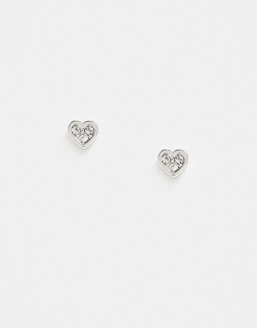 Ted Baker Neena crystal heart stud earrings in silver