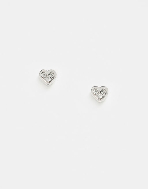 Ted Baker - Neena - Oorknopjes met kristallen hartjes in zilver
