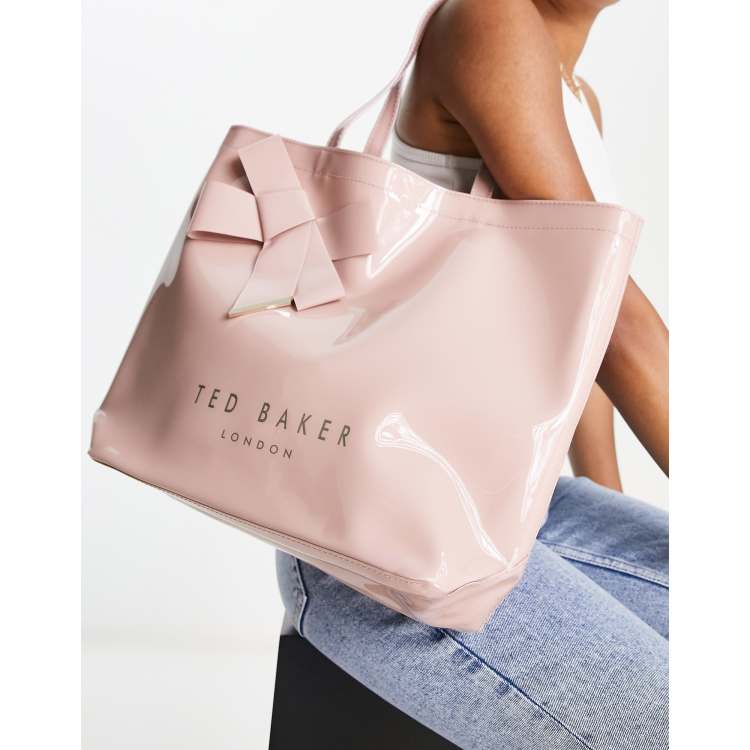 Ted Baker Bow Detail Leather Shopper Bag in Pink