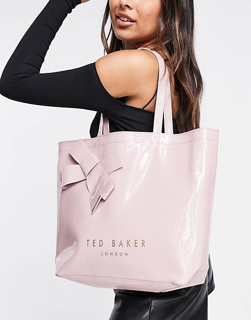Crow Antagonize temperament Ted Baker Nicon large icon bow tote in peach | ASOS