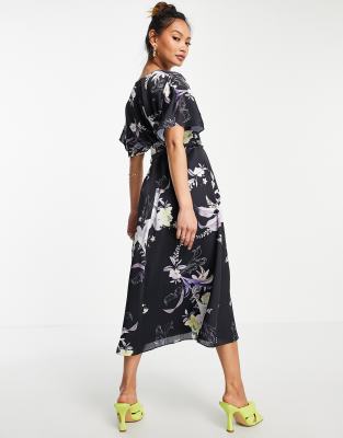 ted baker floral wrap dress