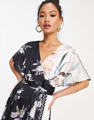 ted baker floral wrap dress