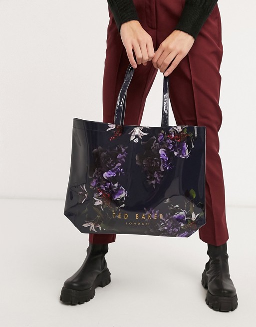 Ted Baker Nimscon pomegranate floral large icon bag in navy