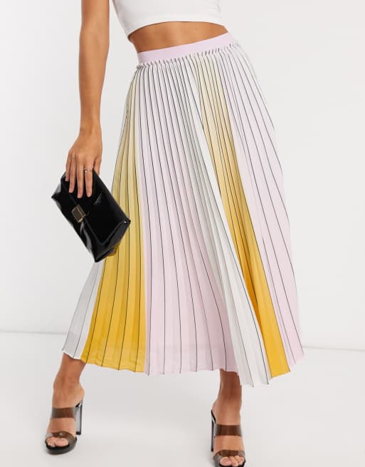 Long pleated 2024 ombre skirt