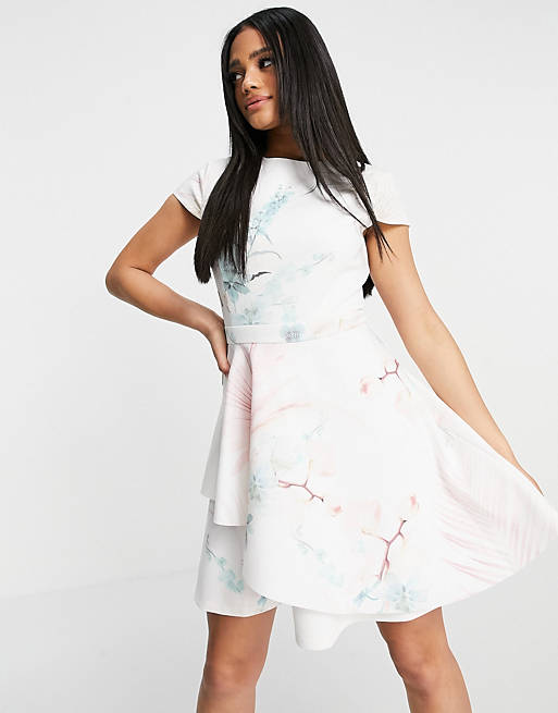 Ted Baker Olivi watercolour dress in pink