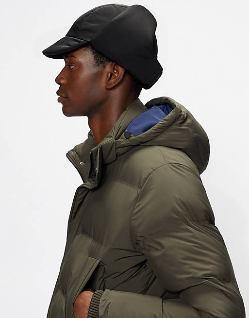 Accessories Caps & Hats/Ted Baker Omarr padded aviator cap in black 