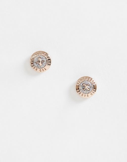 Ted Baker - Orecchini con piccolo bottone glitterato