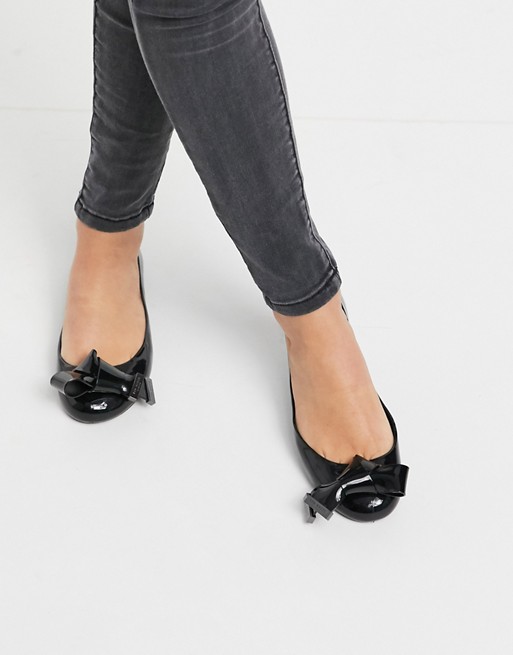 Ted Baker origami bow ballet pumps in black