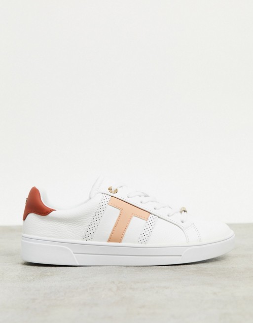 Ted Baker ottoli leather trainer in white