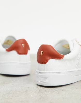ted baker zennco croc minimal trainers in white