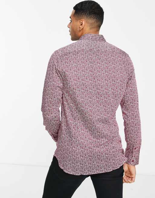Ted Baker - Overhemd met lange mouwen en bloemenprint in roze, 2 van 4