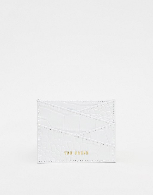 Ted Baker pairlee exotic effect diagonal card holder in ivory