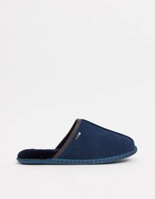 Ted Baker parick mule slippers in navy suede