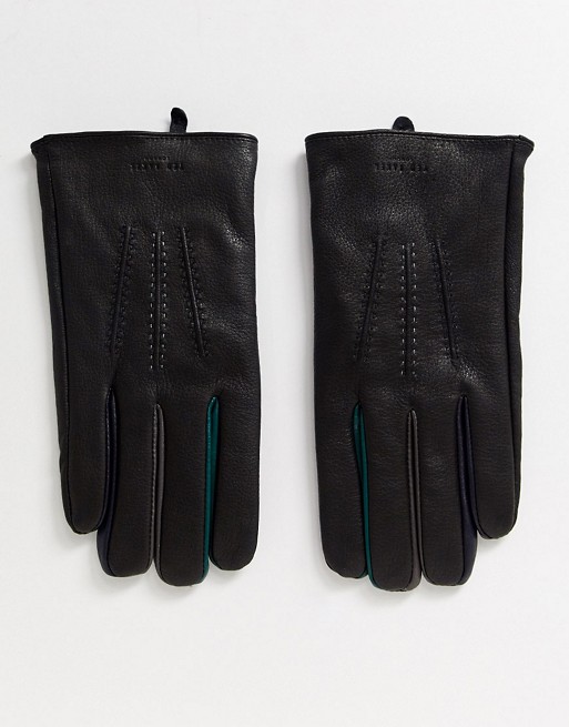 Ted Baker Parm leather gloves in black